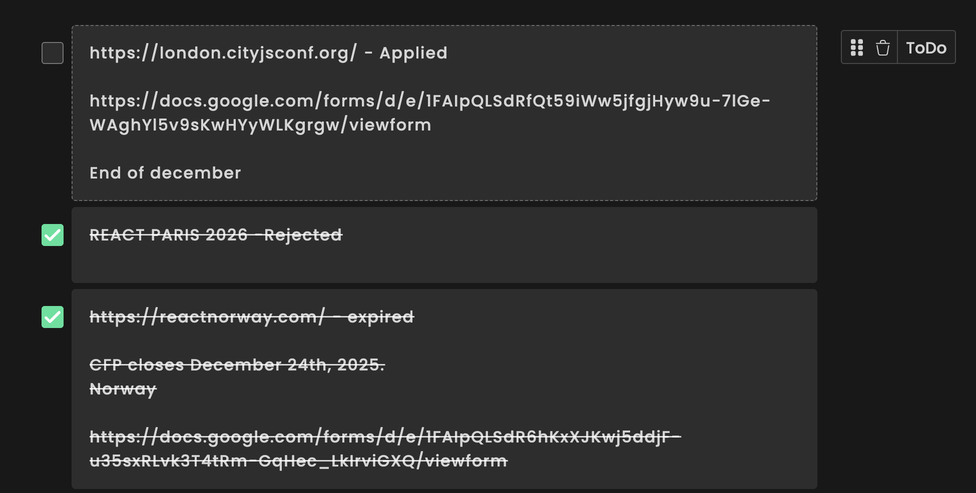 To-do items inside a MonsterWriter document